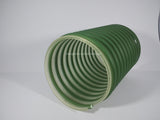 Polyurethane Suction Hose, es una tubería transparente con espiral verde que permite la visualización del flujo de material, facilitando la inspección de posibles contaminaciones durante la operación.